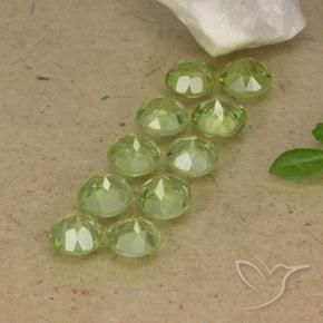 Pedras preciosas de Peridoto Verde Vivo Claro natural de 3.74 ct, Redondo, VVS-VS