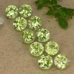 Pedras preciosas de Peridoto Verde Vivo Claro natural de 4.19 ct, Redondo, VVS-VS