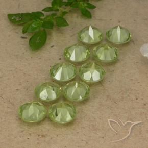 Pedras preciosas de Peridoto Verde Vivo Claro natural de 4.19 ct, Redondo, VVS-VS