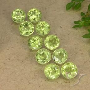 Pedras preciosas de Peridoto Luz verde natural de 3.98 ct, Redondo, VVS-VS