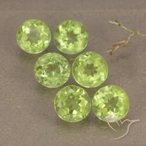 Pedras preciosas de Peridoto Verde Vivo Claro natural de 2.86 ct, Redondo, VVS-VS