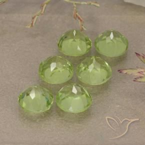 Pedras preciosas de Peridoto Luz verde natural de 3.31 ct, Redondo, VVS-VS