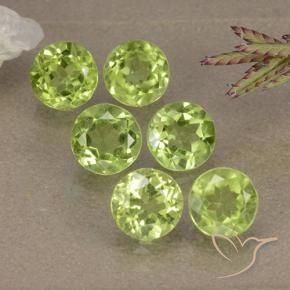 Pedras preciosas de Peridoto Luz verde natural de 2.98 ct, Redondo, VVS-VS