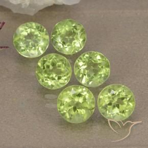 Pedras preciosas de Peridoto Luz verde natural de 3.14 ct, Redondo, VVS-VS