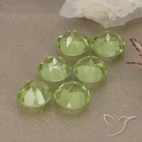 Pedras preciosas de Peridoto Luz verde natural de 3.14 ct, Redondo, VVS-VS