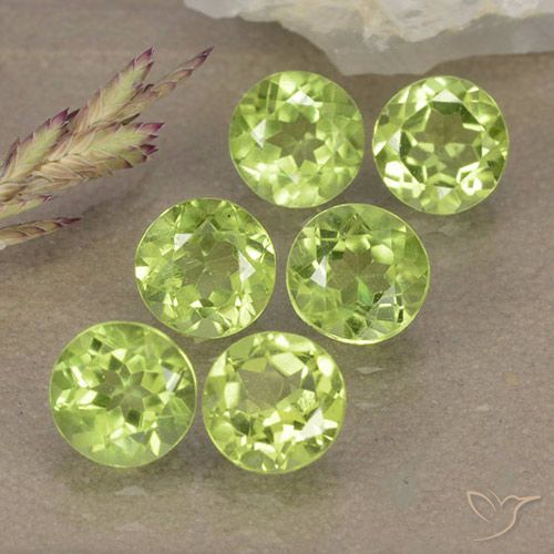 3.17ctw Natural Verde Vivo Claro Peridoto, Redondo, VVS-VS