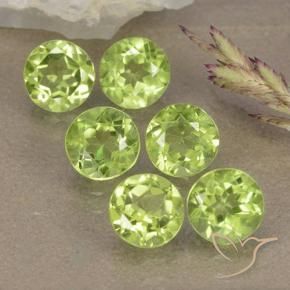 Pedras preciosas de Peridoto Verde Vivo Claro natural de 3.17 ct, Redondo, VVS-VS