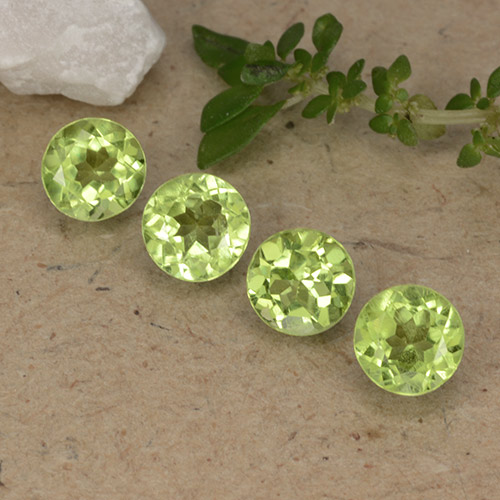 Pedras preciosas de peridoto verde natural de 2,06 ct, corte redondo, VVS-VS