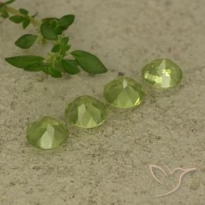 Pedras preciosas de Peridoto Verde amarelado natural de 2.21 ct, Redondo, VVS-VS