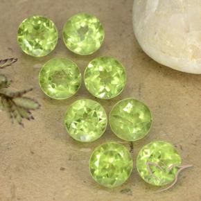 Pedras preciosas de Peridoto Verde médio natural de 4.34 ct, Redondo, VVS-VS