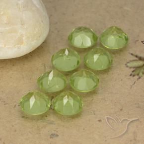 Pedras preciosas de Peridoto Verde médio natural de 4.34 ct, Redondo, VVS-VS