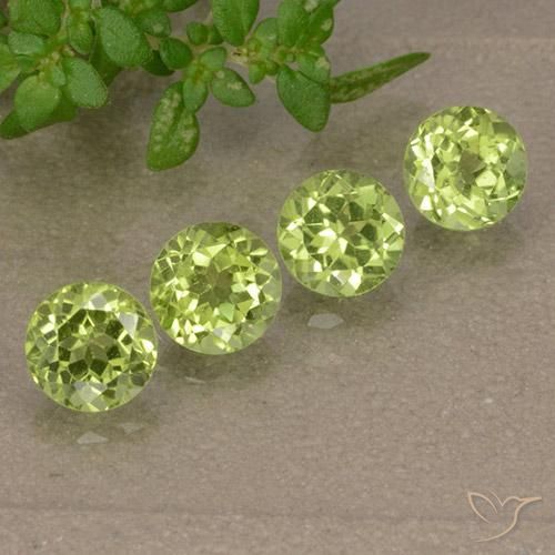 Pedras preciosas de Peridoto Verde Vivo Claro natural de 1.80 ct, Redondo, VVS-VS