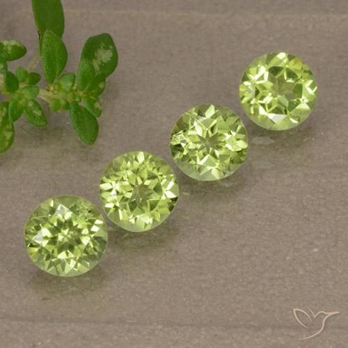 Pedras preciosas de Peridoto Verde Vivo Claro natural de 1.56 ct, Redondo, VVS-VS