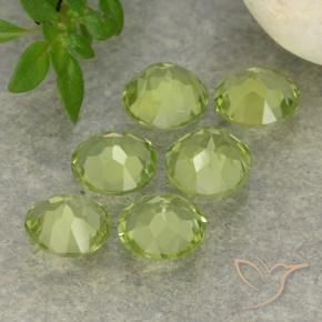 Pedras preciosas de Peridoto Luz verde natural de 2.27 ct, Redondo, VVS-VS