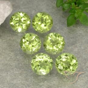 Pedras preciosas de Peridoto Luz verde natural de 2.42 ct, Redondo, VVS-VS