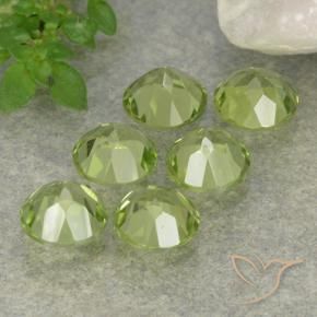 Pedras preciosas de Peridoto Luz verde natural de 2.57 ct, Redondo, VVS-VS