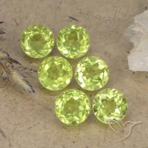 Pedras preciosas de Peridoto Verde Vivo Claro natural de 2.52 ct, Redondo, VVS-VS