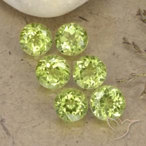 Pedras preciosas de Peridoto Verde Vivo Claro natural de 2.38 ct, Redondo, VVS-VS