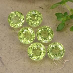 Pedras preciosas de Peridoto Verde Vivo Claro natural de 2.79 ct, Redondo, VVS-VS