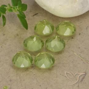 Pedras preciosas de Peridoto Luz verde natural de 2.73 ct, Redondo, VVS-VS