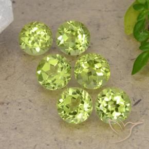 Pedras preciosas de Peridoto Luz verde natural de 2.59 ct, Redondo, VVS-VS