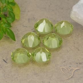 Pedras preciosas de Peridoto Luz verde natural de 2.59 ct, Redondo, VVS-VS