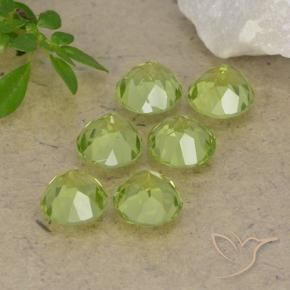 Pedras preciosas de Peridoto Verde Vivo Claro natural de 2.72 ct, Redondo, VVS-VS