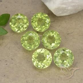 Pedras preciosas de Peridoto Verde Vivo Claro natural de 2.51 ct, Redondo, VVS-VS
