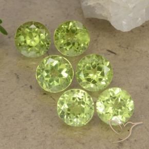 Pedras preciosas de Peridoto Luz verde natural de 2.58 ct, Redondo, VVS-VS