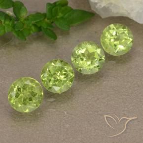 Pedras preciosas de Peridoto Luz verde natural de 1.75 ct, Redondo, VVS-VS