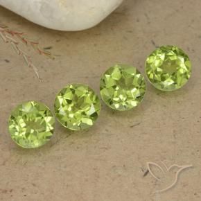 Pedras preciosas de Peridoto Luz verde natural de 3.24 ct, Redondo, VS