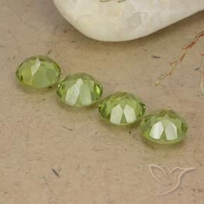 Pedras preciosas de Peridoto Luz verde natural de 3.24 ct, Redondo, VS
