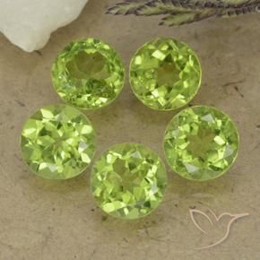 Pedras preciosas de Peridoto Verde Vivo Claro natural de 4.51 ct, Redondo, VS