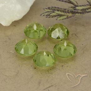 Pedras preciosas de Peridoto Verde Vivo Claro natural de 4.51 ct, Redondo, VS