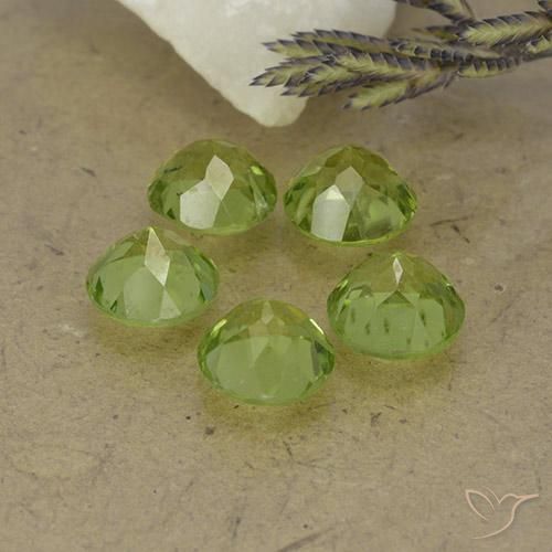 Pedras preciosas de Peridoto Verde Vivo Claro natural de 4.46 ct, Redondo, VS