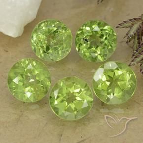 Pedras preciosas de Peridoto Verde Vivo Claro natural de 4.77 ct, Redondo, VS