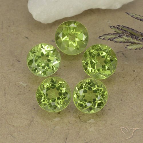 4.09ctw Natural Verde Vivo Claro Peridoto, Redondo, VS