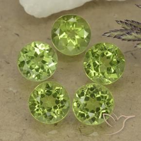 Pedras preciosas de Peridoto Verde Vivo Claro natural de 4.09 ct, Redondo, VS