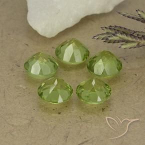 Pedras preciosas de Peridoto Verde Vivo Claro natural de 4.09 ct, Redondo, VS