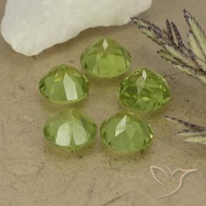 Pedras preciosas de Peridoto Verde Vivo Claro natural de 4.75 ct, Redondo, VVS-VS