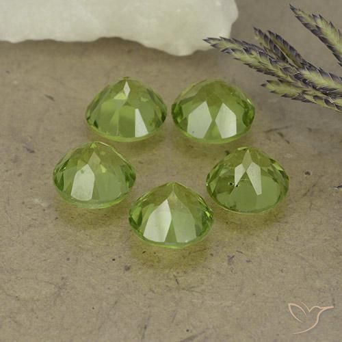Pedras preciosas de Peridoto Verde Vivo Claro natural de 4.29 ct, Redondo, VS