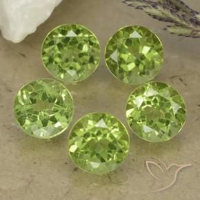 Pedras preciosas de Peridoto Verde Vivo Claro natural de 4.85 ct, Redondo, VS