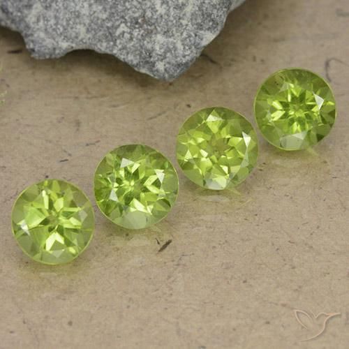 Pedras preciosas de Peridoto Verde Vivo Claro natural de 3.90 ct, Redondo, VVS-VS