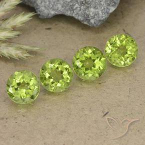 Pedras preciosas de Peridoto Verde médio natural de 3.53 ct, Redondo, VS