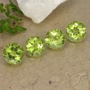Pedras preciosas de Peridoto Verde amarelado vivo natural de 3.32 ct, Redondo, VS