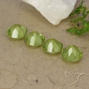 Pedras preciosas de Peridoto Verde amarelado vivo natural de 3.32 ct, Redondo, VS