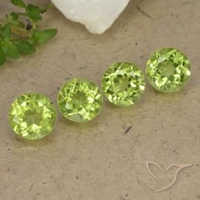 Pedras preciosas de Peridoto Luz verde natural de 3.25 ct, Redondo, VS