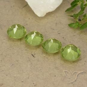 Pedras preciosas de Peridoto Luz verde natural de 3.25 ct, Redondo, VS