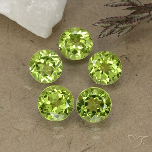 3.93ctw Natural verde vivo Peridoto, Redondo, VS