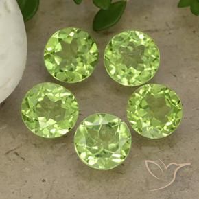 Pedras preciosas de Peridoto Verde Vivo Claro natural de 3.73 ct, Redondo, VS